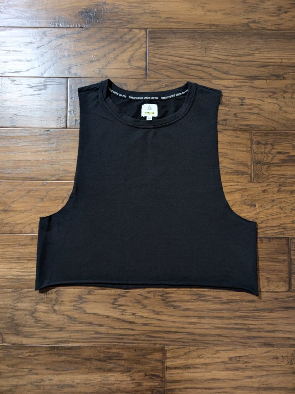 aerie muscle tank top black size medium